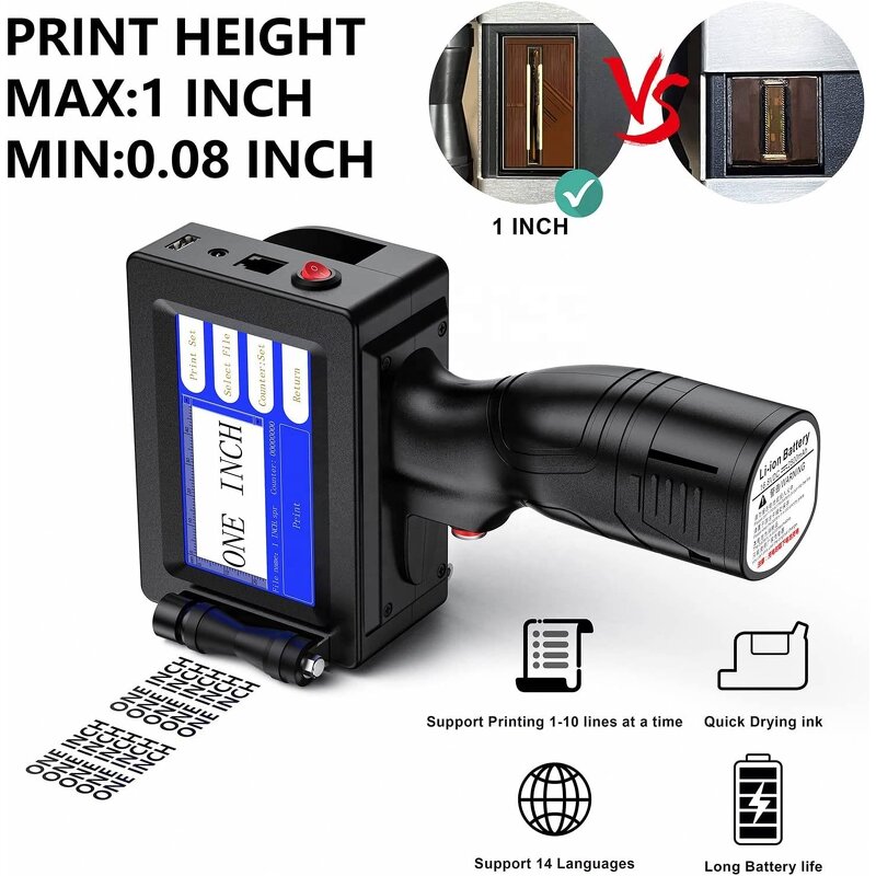 Handheld Printer Manufacturer - Smart Inkjet Portable Small Mini Label Expiry Date Large Size for Small Business