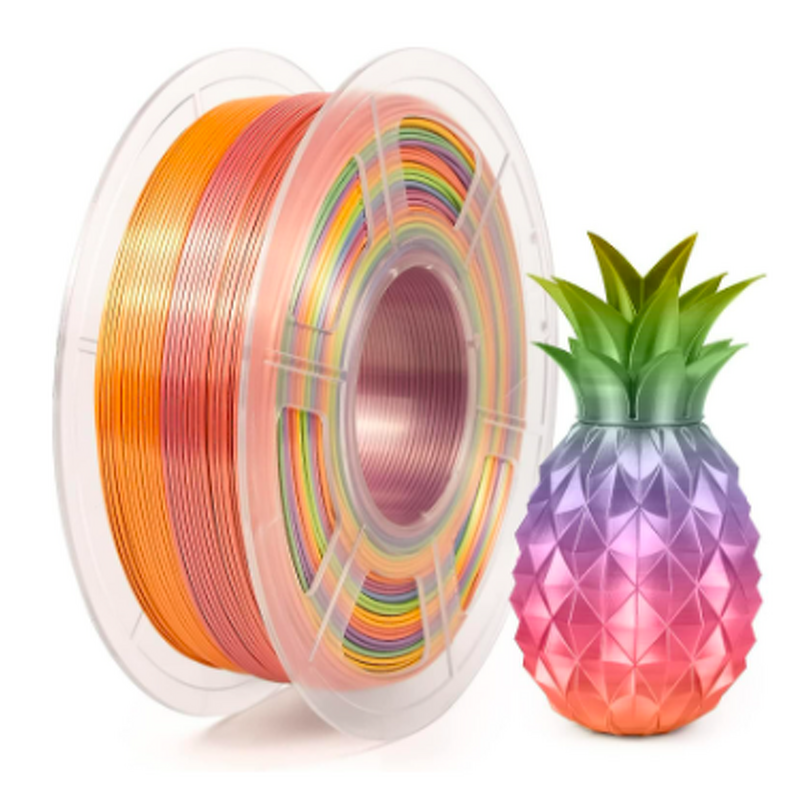 PLA Filament Manufacturer - 1.75mm/3mm 1kg Silk Rainbow Shiny for 3D Printers