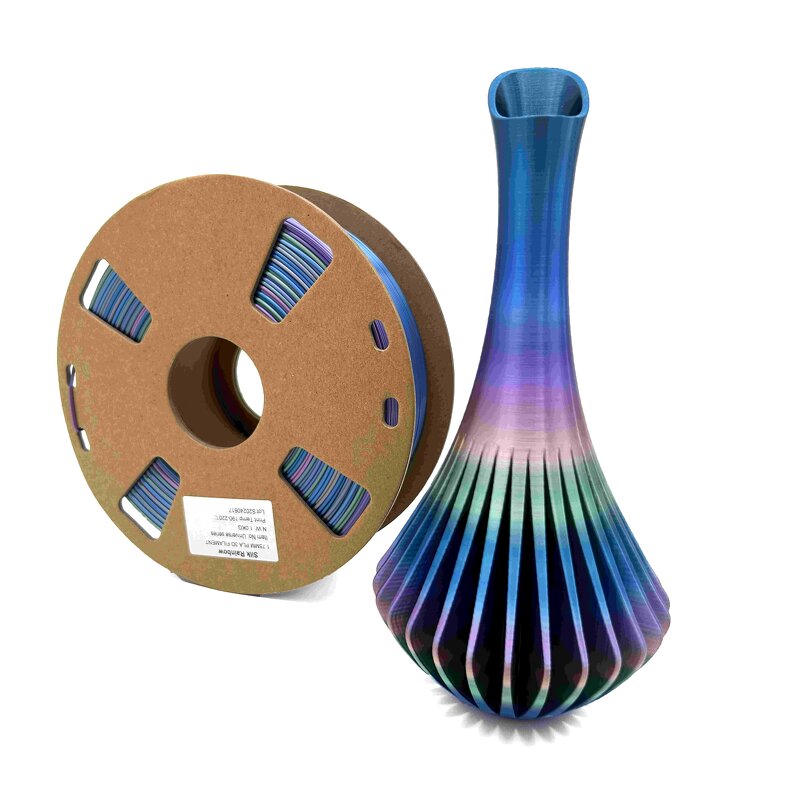 SILK PLA Rainbow Filament Manufacturer - 1.75mm/3.0mm +/-0.02mm No-Stringing Easy-to-Print