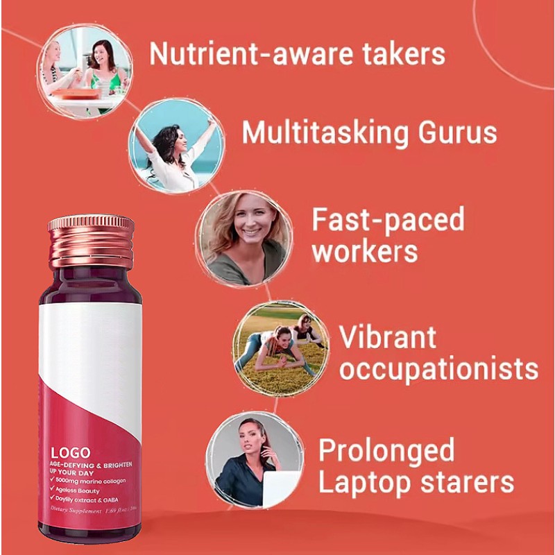 OEM ODM customization hyaluronic acid biotin skin whitening Promote healthy hair quality  marine collagen peptide oral liquid