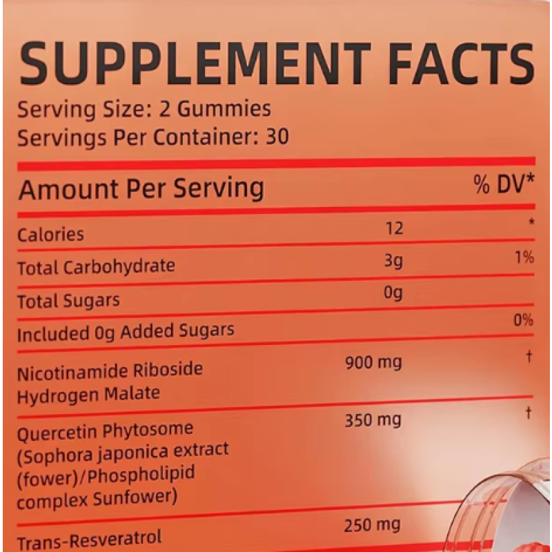 Private Label Optimized Health NAD+ Gummies Strong Nails Radiant Skin Vegan Enhance Immunity Boost Endurance Gummies