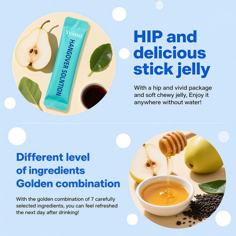 Private Label Hangover Jelly Stick Boost Alcohol Metabolism Refresh Hovenia Dulcis Hangover Jelly Stick