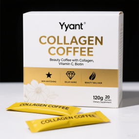 Private Label Radiant Skin Collagen Peptides Coffee Reduce Wrinkles Natural Energy Boost Keep Skin Elasticity Instant Coffee