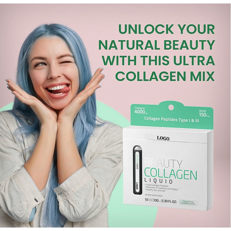 Wholesale OEM marine collagen peptide hyaluronic acid skin whitening Promote healthy hair quality Collagen oral liquid