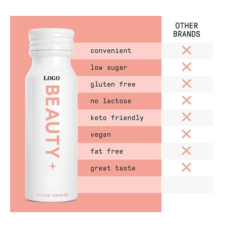 Wholesale OEM marine collagen peptide hyaluronic acid Vitamin C skin whitening Promote healthy hair quality Collagen oral liquid