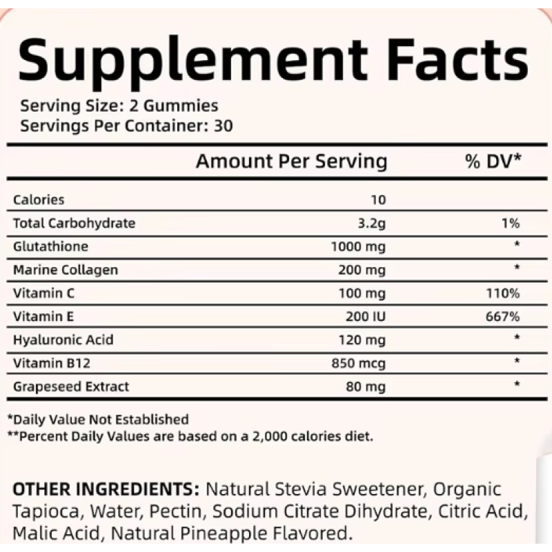 Private Label Reduce Fine Lines Help Skin Glow Whitening Collagen Peptides Gummies Beauty Skin Collagen Peptides Gummy Candy