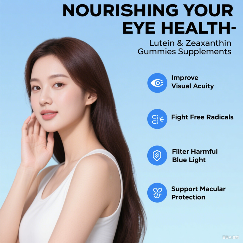 12-In-1 Herbal Lutein Supplement Gummies Moisturizing Eyes Relieving Eye Strain Fatigue Dryness Zeaxanthin Zeaxanthin Zeaxanthin