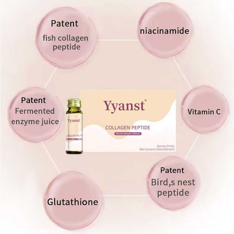 OEM ODM fish collagen peptide beverages, hyaluronic acid collagen beverages, skin beauty collagen oral liquid beverages