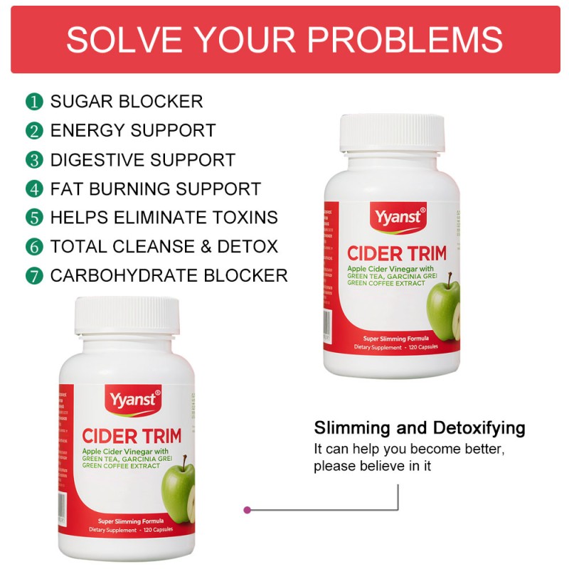 ODM/OEM Apple Cider Vinegar Capsules Weight Loss Weight Support Management Slimming Promote Digestion