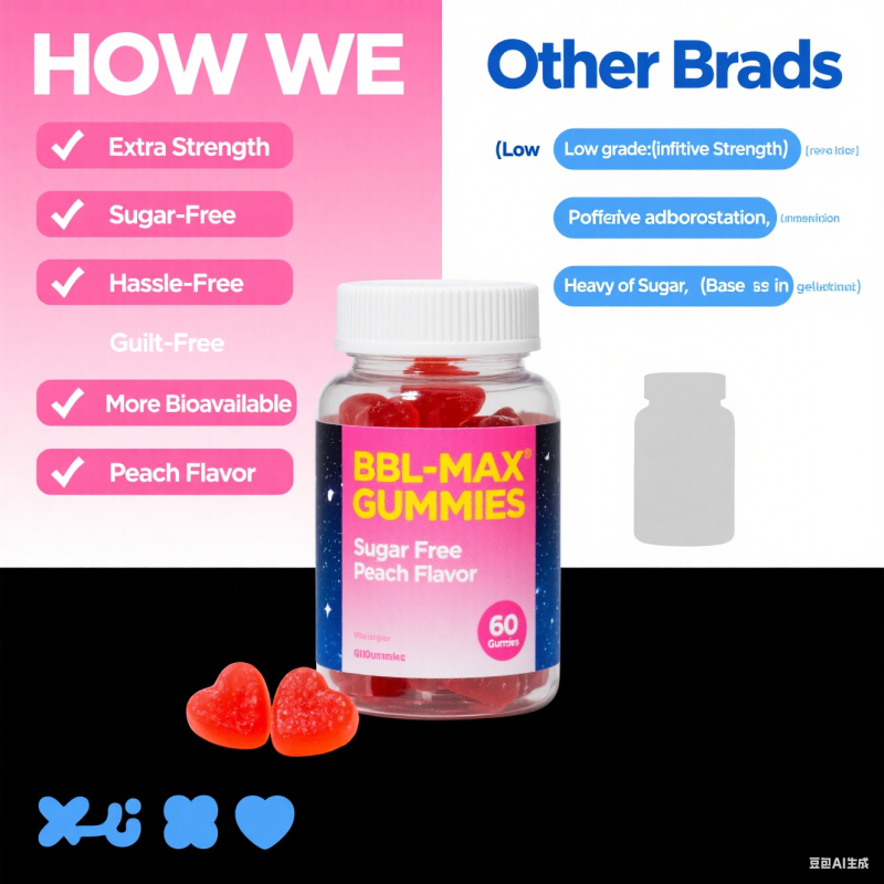 Private Label Boost Hip And Butt Enhancement Maca Root Gummies Boost Energy Maca Root Women Bbl Gummies