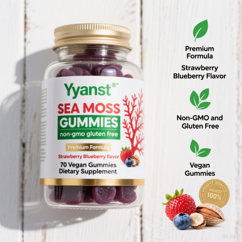 Private Label Premium Formula Promote Digestion Vegan Sea Moss Gummies Improve Gut&Intastinal Boost Immunity Gummy Candy