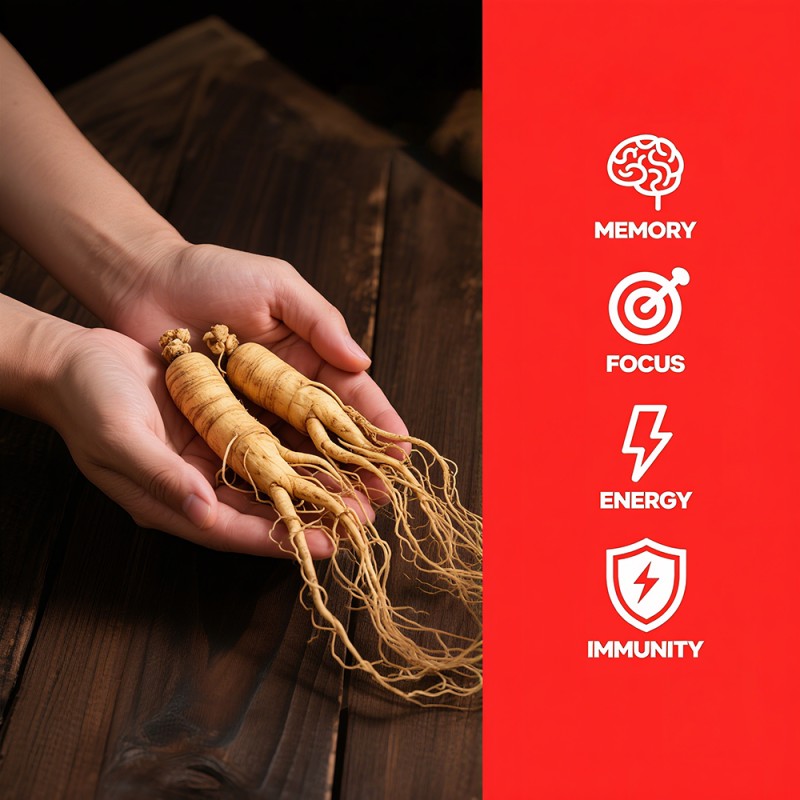 ODM/OEM Organic Red Ginseng Capsules Boost Immunity Support Memory Enhancement Focus Improvement Stress Relief