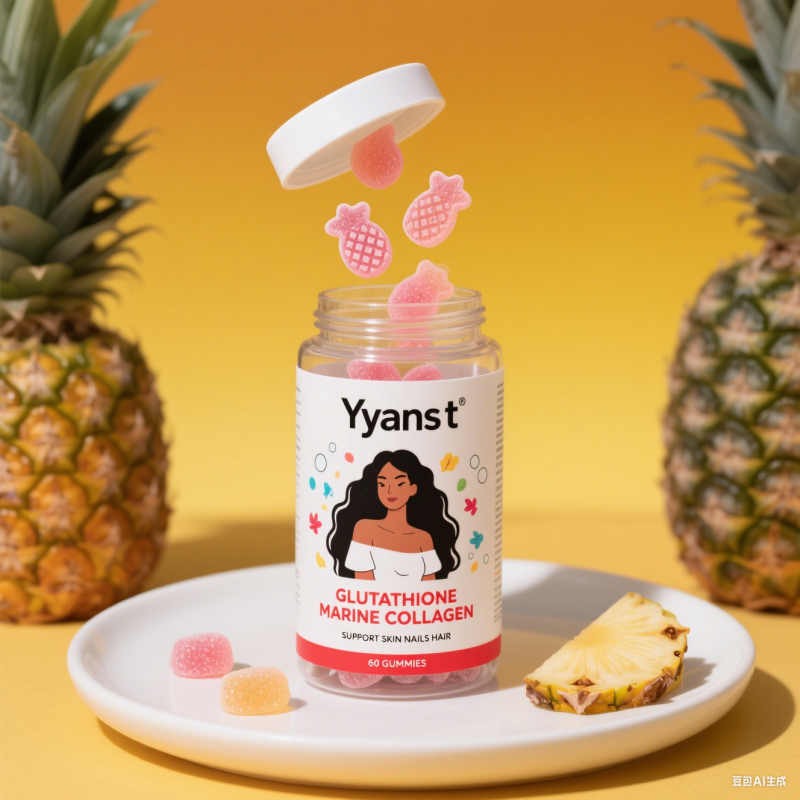 Private Label Reduce Fine Lines Help Skin Glow Whitening Collagen Peptides Gummies Beauty Skin Collagen Peptides Gummy Candy