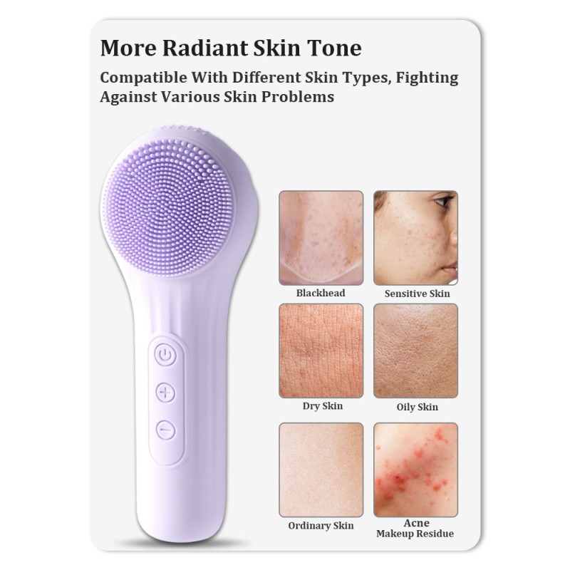 Silicone Cleansing Brush Supplier - Waterproof Heated Exfoliating