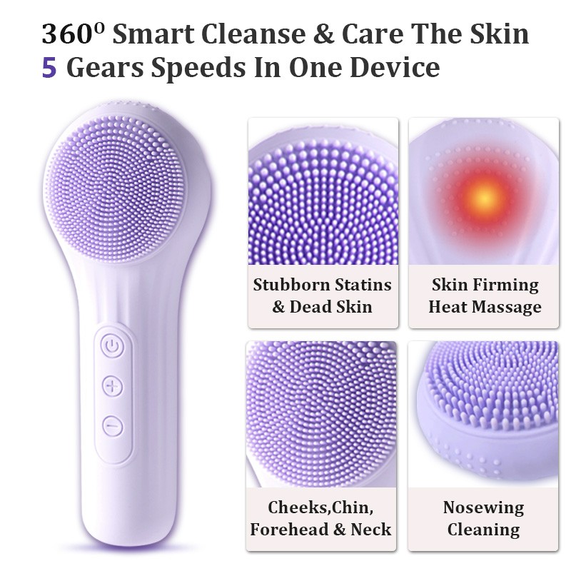Silicone Cleansing Brush Supplier - Waterproof Heated Exfoliating