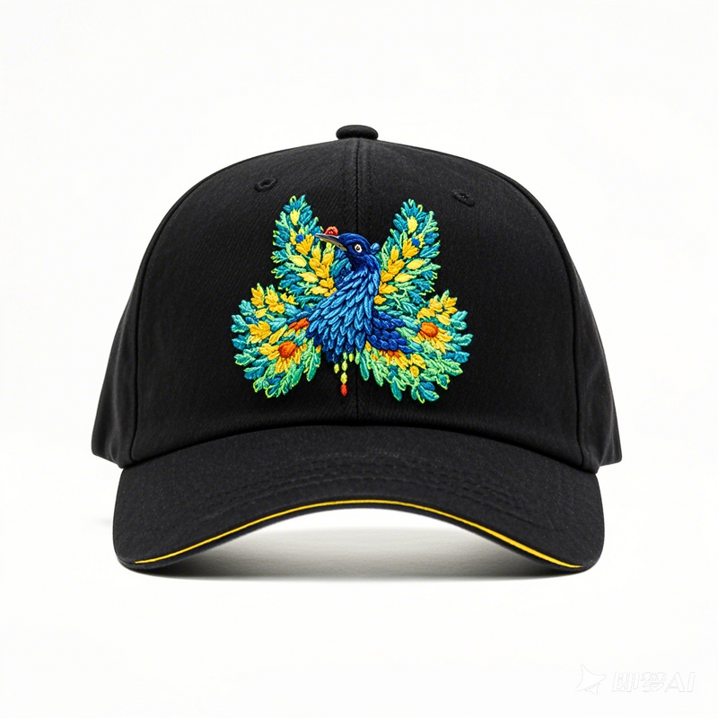 Baseball Cap Manufacturer - Custom Style Retro Printed Peacock Screen 5-6 Panel All Cotton Fabric Hand Embroidered Cartoon