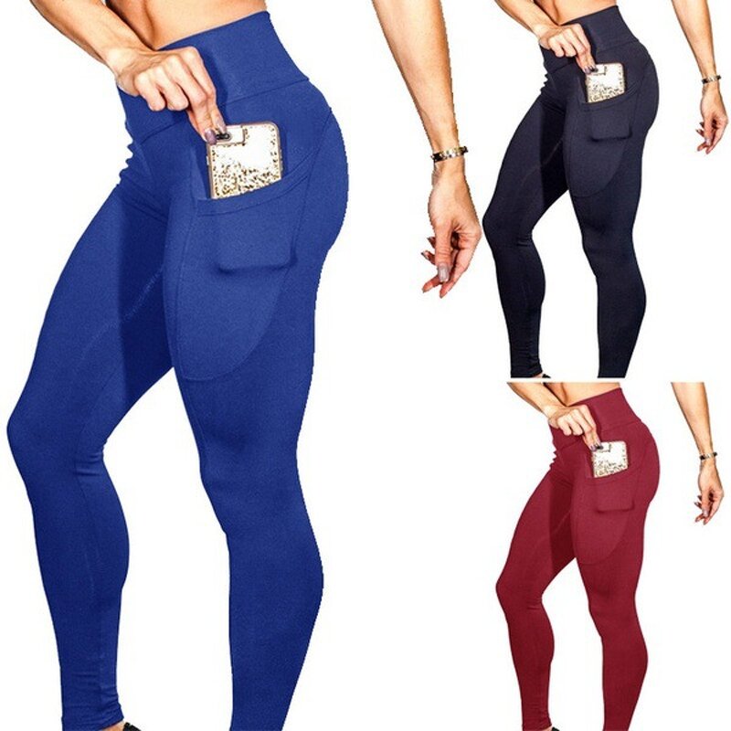 Yoga Pants Manufacturer - Women's High-Waist Seamless Athletic Soft Front No-See-Through Leggings Pockets Plus XL Spandex