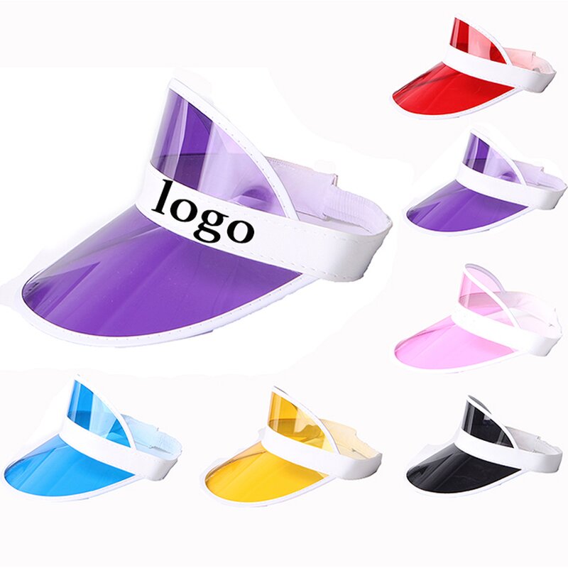 Plastic Visor Cap Manufacturer - Bulk Sale Transparent Plastic Sun Hat Custom Your Brand Logo