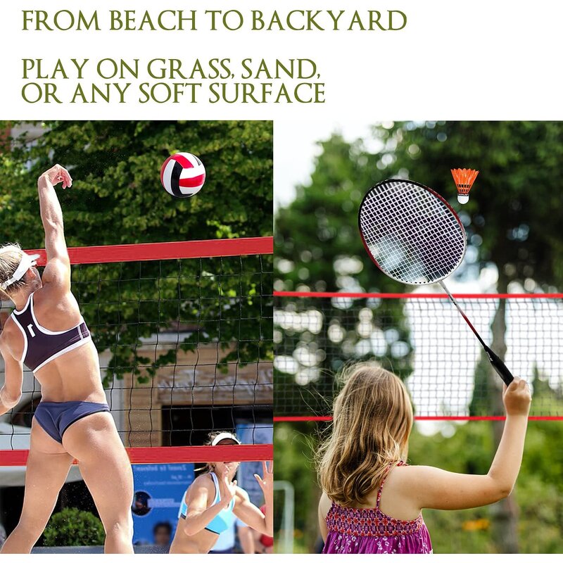 Four Square Volleyball Net Manufacturer - VN05A Cheap Price 4 Way Badminton Net 4 Way Volleyball Net