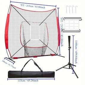 Baseball & Softball Pitching Batting Net Set Manufacturer - Portable 7'x7' Bounce for Training and Hitting