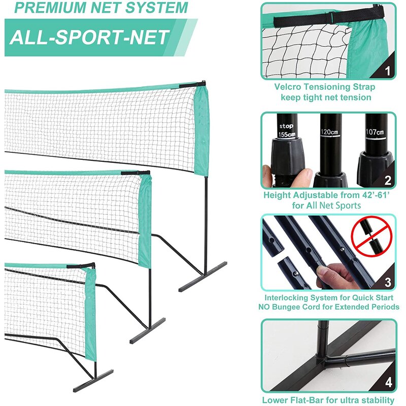 Badminton Net Manufacturer - JTN02G Low Price Customized Portable Professional High Post Beach Mini Kid Voetbal Football Tennis for Court