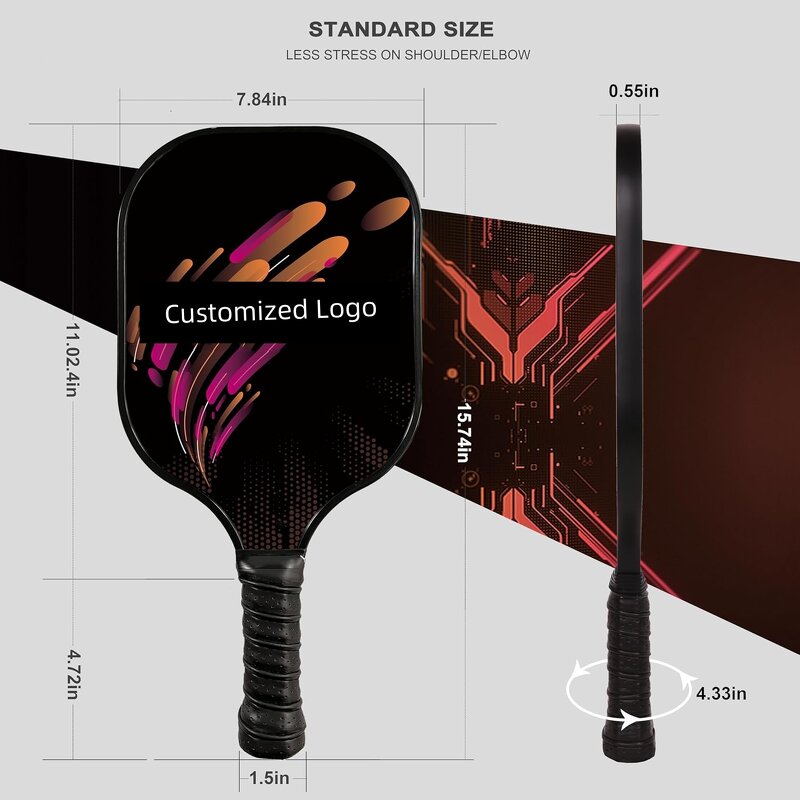 Pickleball Paddle Manufacturer - Professional Fiberglass Carbon Fiber with UV Printing Logo Raw Material