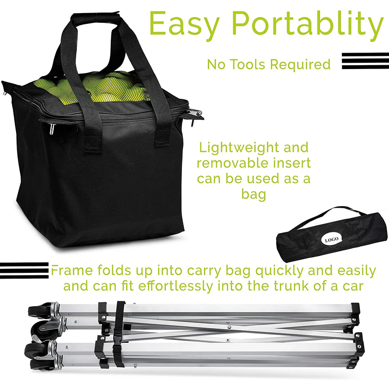 Tennis Pickleball Cart Manufacturer - Hot Sale Portable Customized Logo Square Steel Tube Metal for Training Club