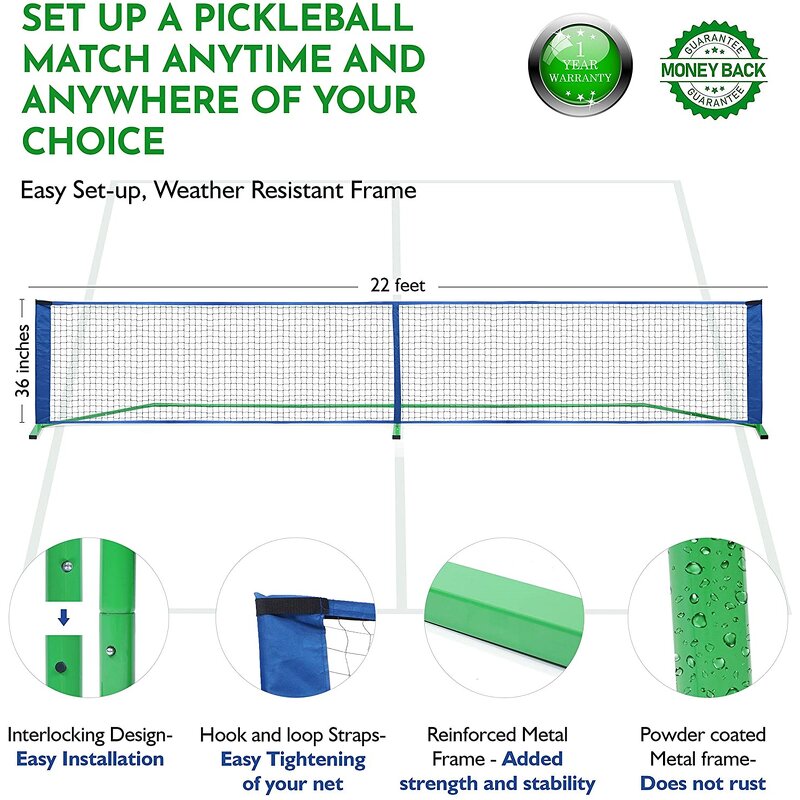 Badminton Net Manufacturer - JPN004R Low Price Hot Selling Portable Pickleball Net Popular Tennis Net Support Customization