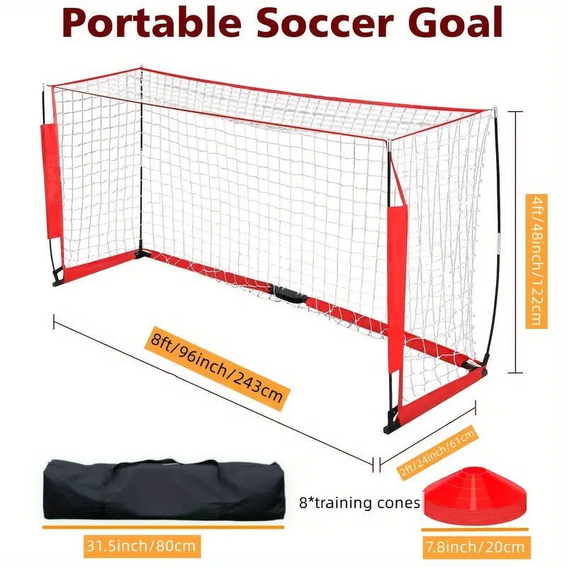 Soccer Goal Manufacturer - 6*4FT Portable Heavy Duty Steel Frame With Net for Backyard Soccer Game for Kids