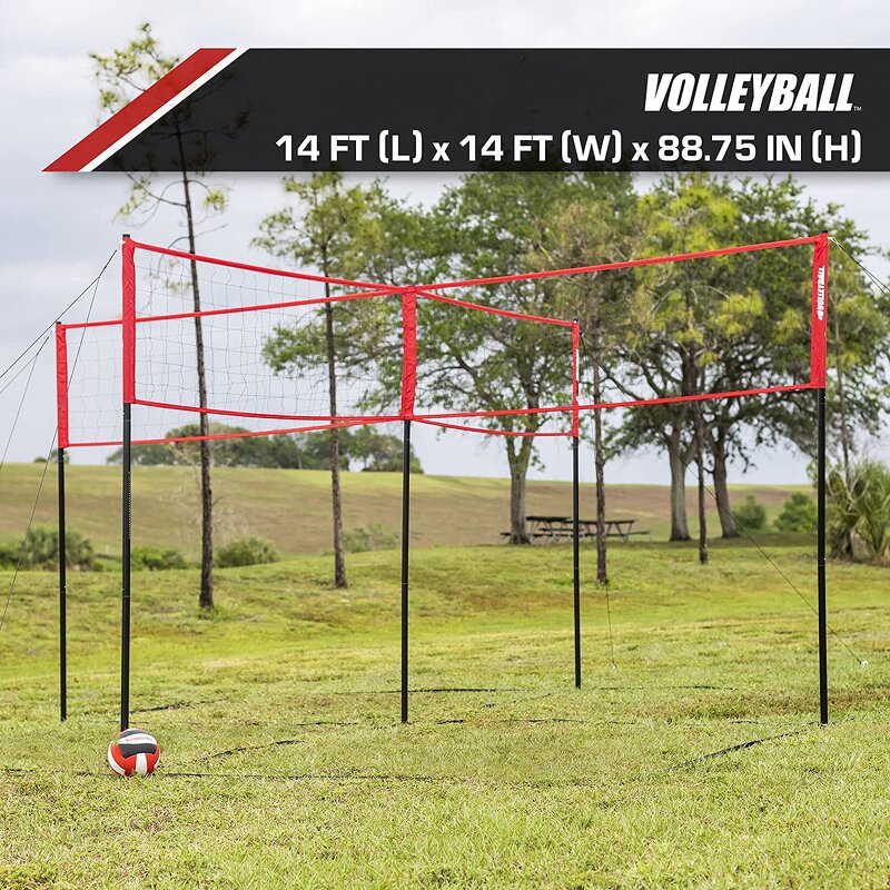 Four Square Volleyball Net Manufacturer - VN06A Low Price 4 Way Badminton Net 4 Way Volleyball Net Factory