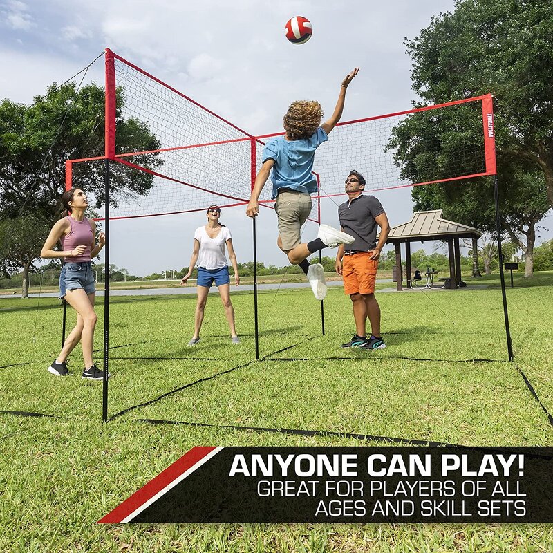 Four Square Volleyball Net Manufacturer - VN06A Low Price 4 Way Badminton Net 4 Way Volleyball Net Factory