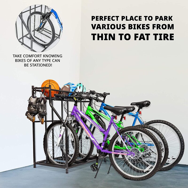 Bike Storage Rack Manufacturer - BSR04A Metal Stability Freestanding 3 Bicycle Floor Parking Stand