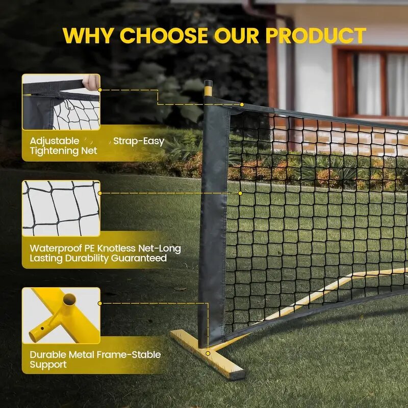 Pickleball Net Manufacturer - 11FT&22FT Easy and Convenient to Carry Outdoor Iron Stand Polyester Mesh With Handbag