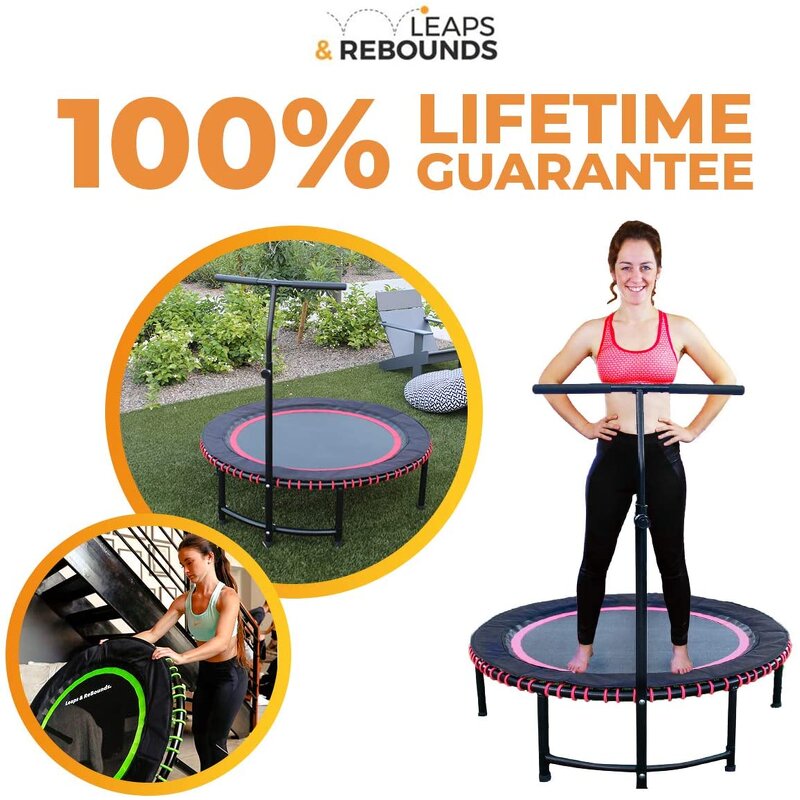 Fitness Trampoline Manufacturer - Indoor/Outdoor Folding Mini Rebounder with Adjustable Handle Bar Durable Steel Construction