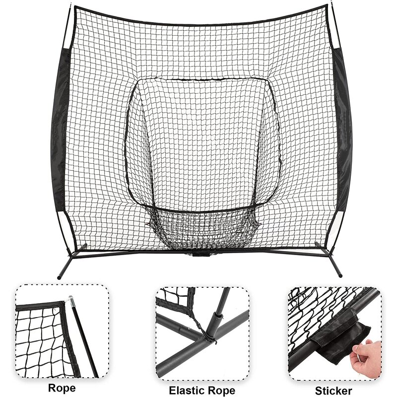 Baseball Net Manufacturer - Portable Training Cage Softball Practice Hitting Pitching High Quality 7FT by 7FT Golf Disc