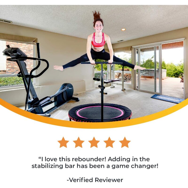 Fitness Trampoline Manufacturer - Indoor/Outdoor Folding Mini Rebounder with Adjustable Handle Bar Durable Steel Construction