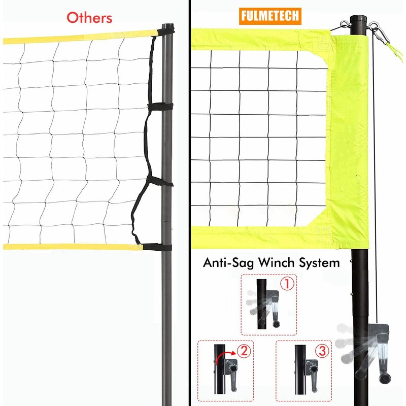 Volleyball Net Manufacturer - VN02A Cheap Price Custom Length Portable Stand with Net Set Standard Poles Outdoor Folding