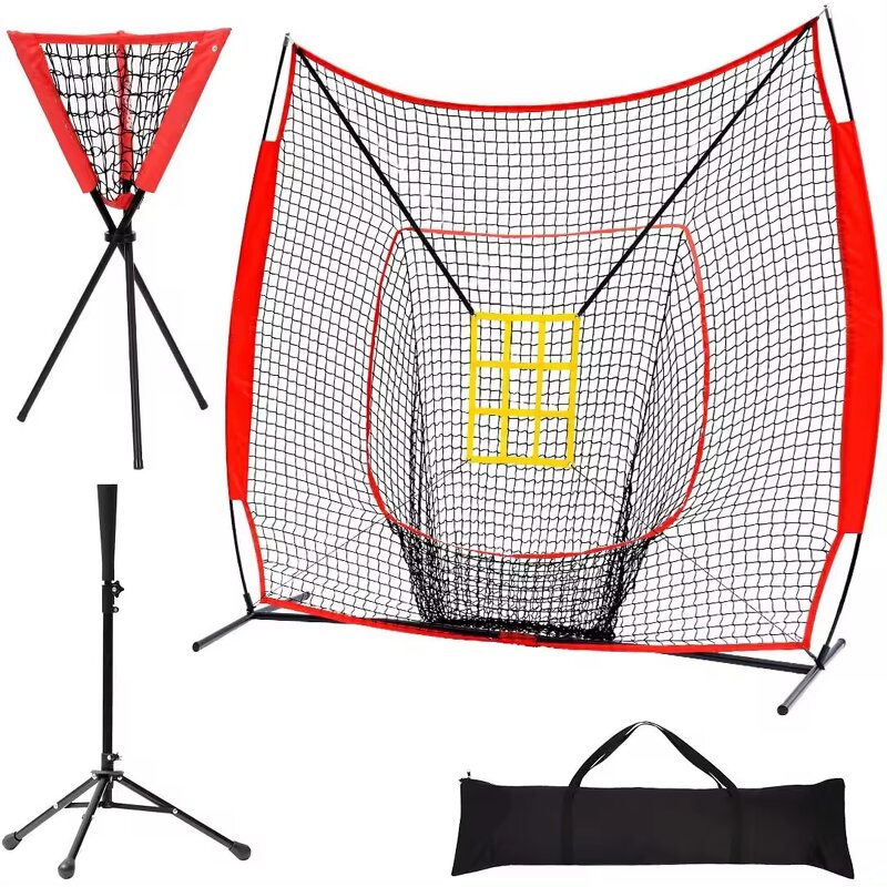 Baseball Practice Net Manufacturer - High Quality Portable Hitting Net Batting Tee Set and Ball Caddy Customized