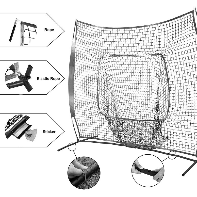 Baseball Net Manufacturer - Portable Training Cage Softball Practice Hitting Pitching High Quality 7FT by 7FT Golf Disc