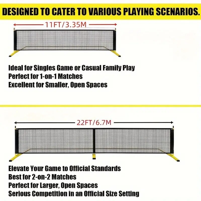 Pickleball Net Manufacturer - Portable 11FT&22FT for Indoor and Outdoor Use With Custom Logo Training Equipment