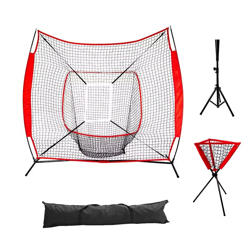 Baseball Practice Net Manufacturer - High Quality Portable Hitting Net Batting Tee Set and Ball Caddy Customized