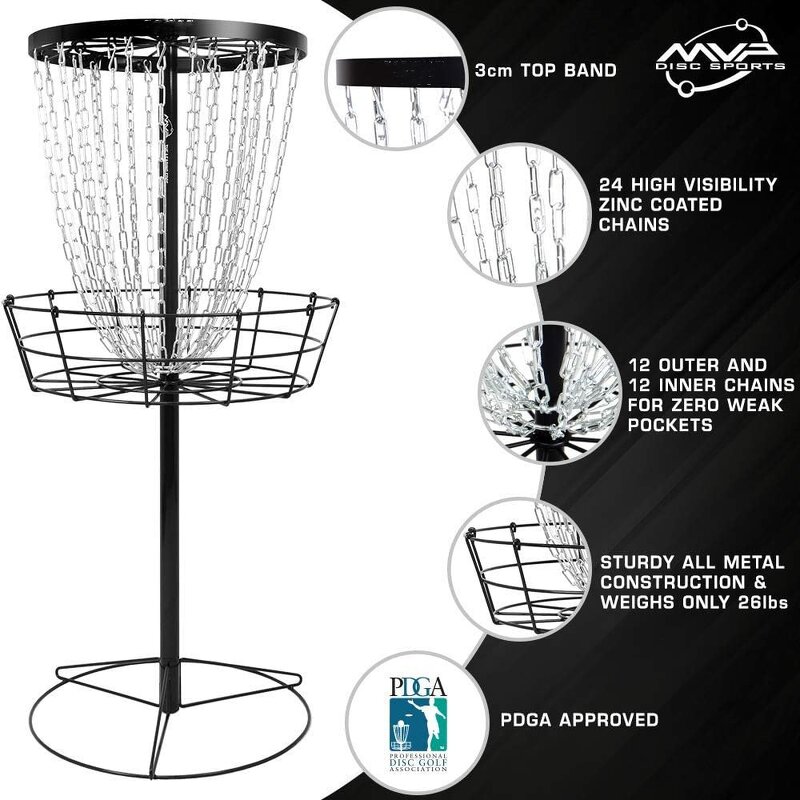 Disc Golf Basket Manufacturer - Hot Selling Sports Customized Pro 24 Chain With Transit Carry Bag