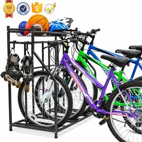 Bike Storage Rack Manufacturer - BSR04A Metal Stability Freestanding 3 Bicycle Floor Parking Stand