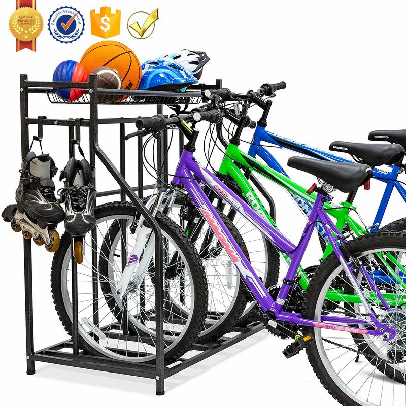 Bike Storage Rack Manufacturer - BSR04A Metal Stability Freestanding 3 Bicycle Floor Parking Stand