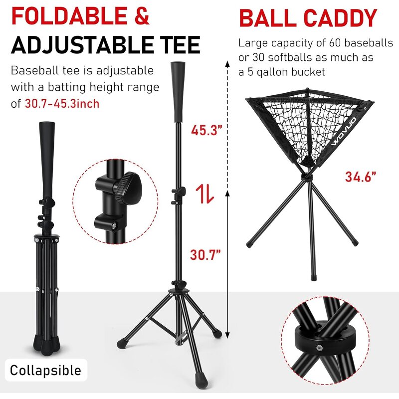 Baseball Softball Ball Caddy Manufacturer - Portable with Metal Tube and Polyester Net Batting Practice Ball Holder