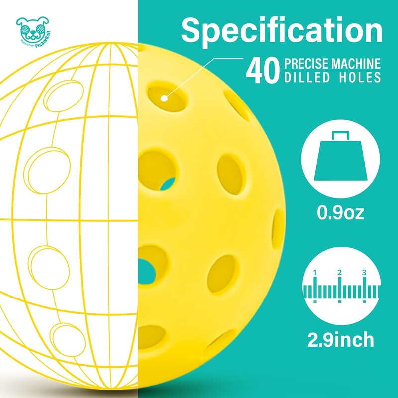 Pickleball Balls Manufacturer - Low Price 40 Holes Outdoor High Elasticity Pure Accessories Set