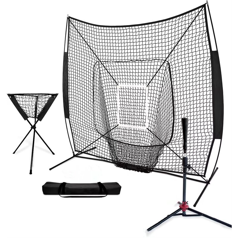 Baseball Practice Net Manufacturer - High Quality Portable Hitting Net Batting Tee Set and Ball Caddy Customized
