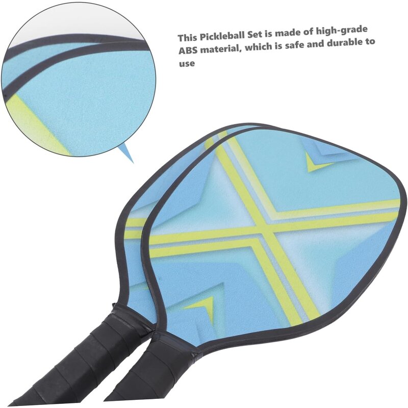 Pickleball Paddles Set Manufacturer - 2 Graphite Paddles with 1 Bag 2 Orange Indoor 2 Yellow Outdoor Pickleballs
