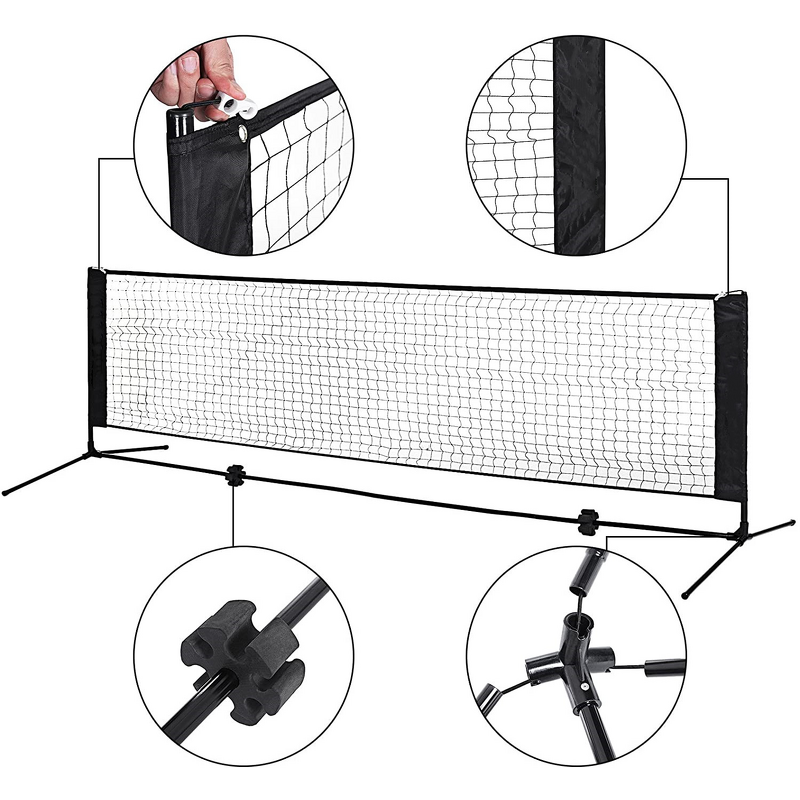 Badminton Net Manufacturer - Durable Pickleball Net Height Adjustable Portable for Volleyball Soccer Sports Net With Poles