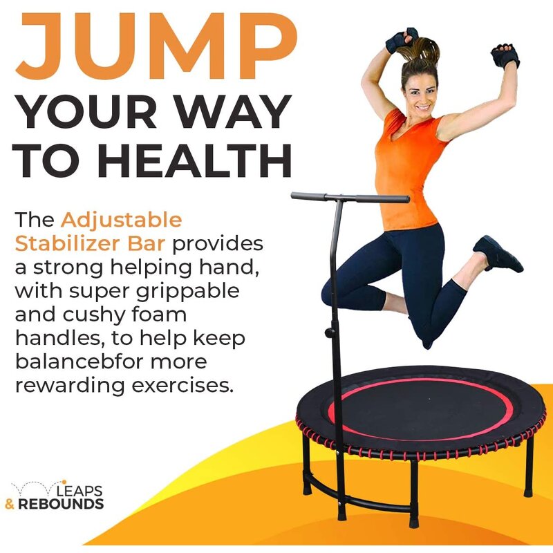 Fitness Trampoline Manufacturer - Indoor/Outdoor Folding Mini Rebounder with Adjustable Handle Bar Durable Steel Construction